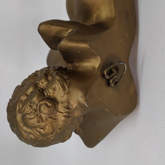 Vintage 1958 Universal Statuary Corp. Gold Cherub Angel Wall Hanging Decor - Picture 8 of 10